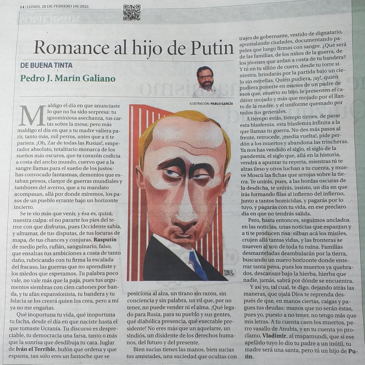 Romance al hijo de Putin:laopiniondemalaga.es/opinion/2022/0…