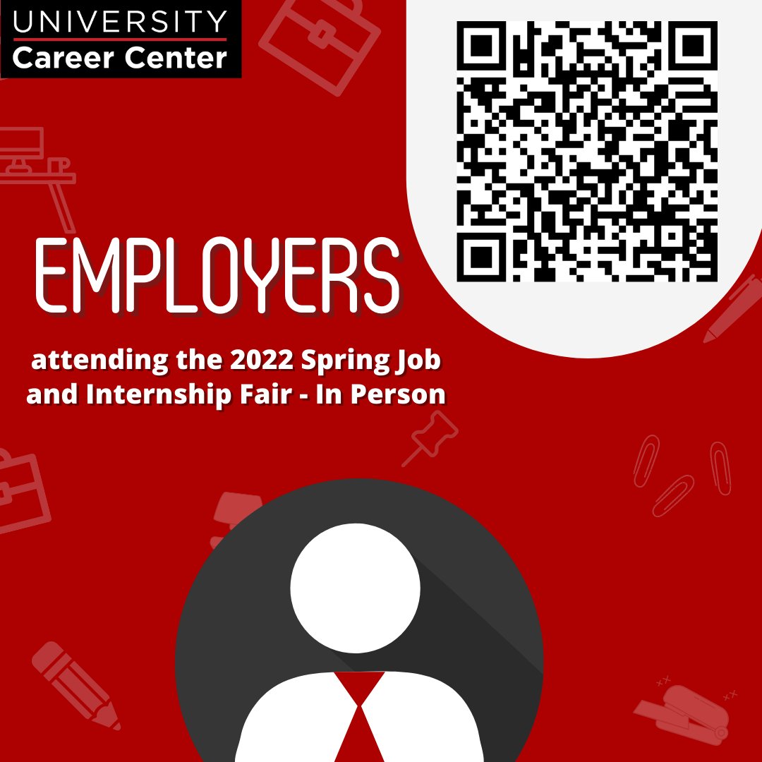Which employers will you look for at the 2022 Spring Job and Internship Fair?

View the list of employers attending this week's fair (link in Bio).

And remember to register for the fair in Handshake ☝️

Wednesday, March 9
Student Activities Center, Ballroom
1 -4 p.m. EST

#UCC