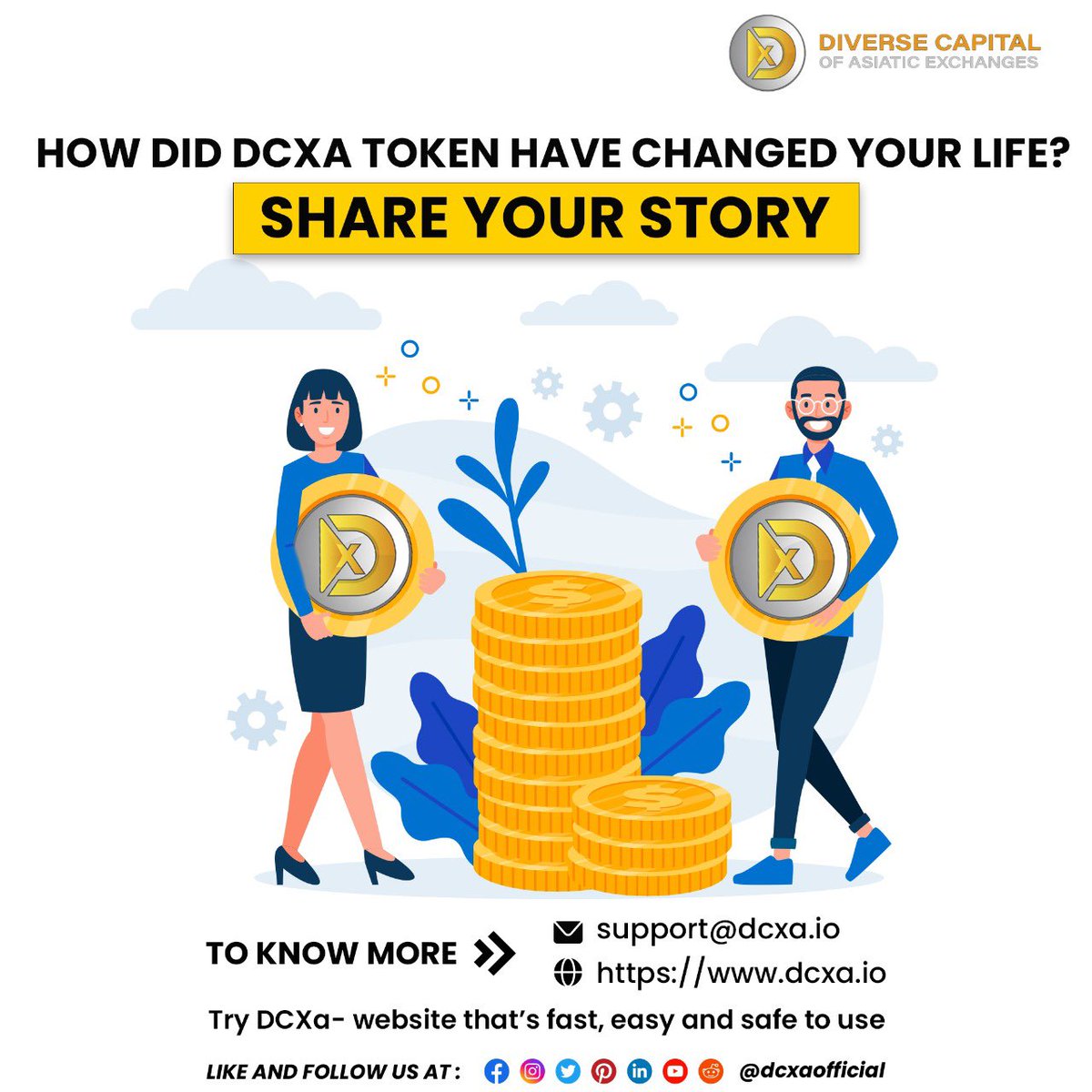 DCXaofficial's tweet photo. As the #DCXatoken has provided 20x returns in just four month. Did you get such amazing returns with #DCXa? If yes, you are #welcome to share your experience with us to motivate other #investors.
https://t.co/vCeFF0AGvW https://t.co/ekRMpPgHYn