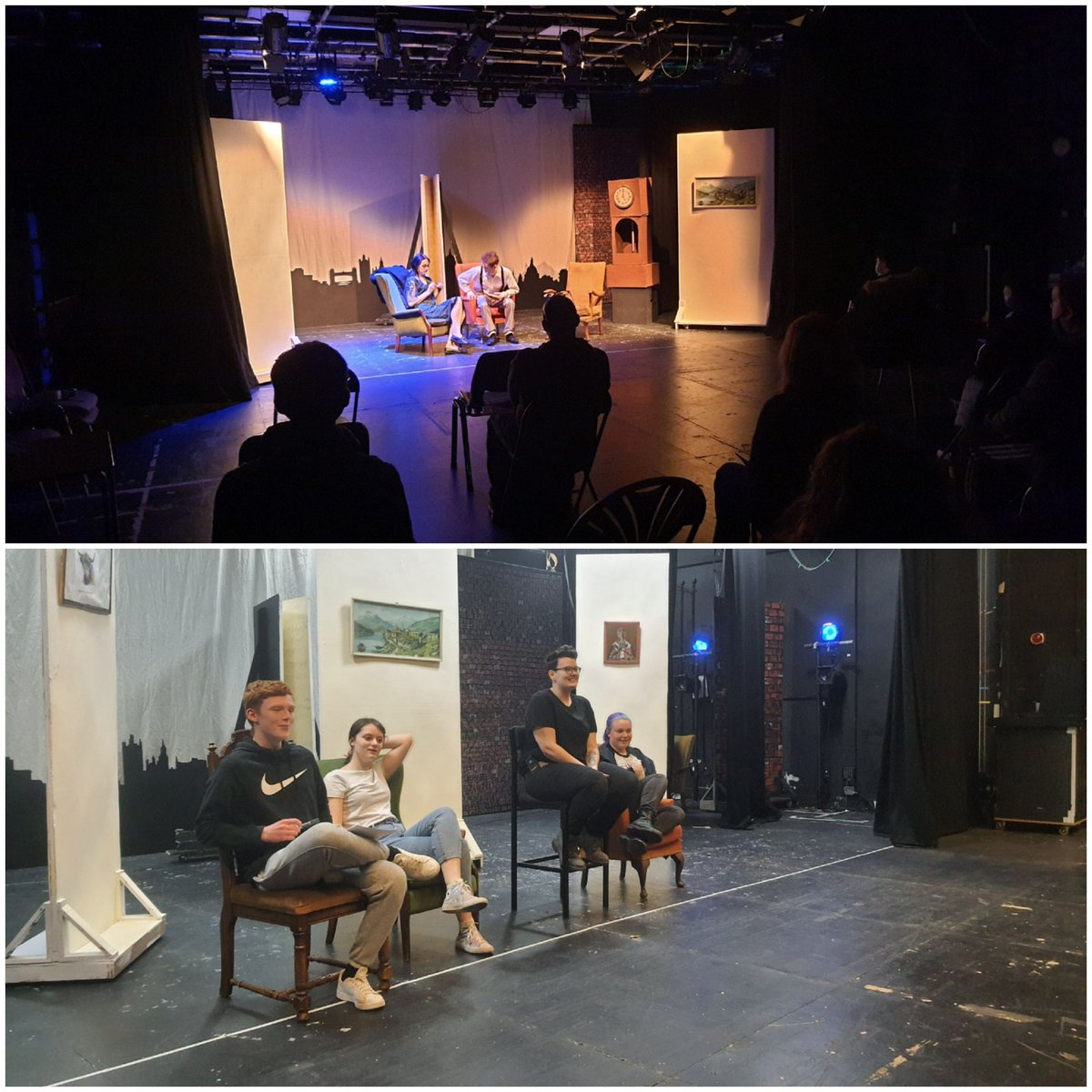 tech_fife's tweet photo. Today we got to have our first performance with real live people watching in our theatre @fifecollege since pre-covid. NC tech theatre students @tech_fife did an amazing job producing the performance they wrote and made for their Creative Project module. Great Q&amp;A session after! https://t.co/OpIJ19PxAx