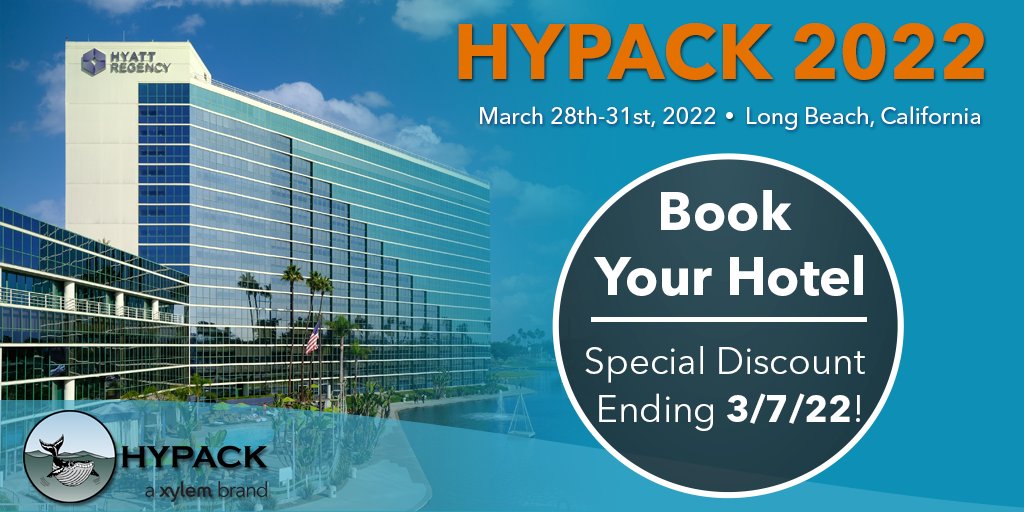 HYPACK's tweet photo. 1 week left for the HYPACK 2022 room block, have you booked your hotel room yet!? The special HYPACK 2022 room rate ends on March 7th, 2022! Register now and book your room: https://t.co/cfqYpjFNDB #HYPACK2022 #Trainingevent #Survey #Software #HYPACK #DREDGEPACK https://t.co/llMM4cyllQ