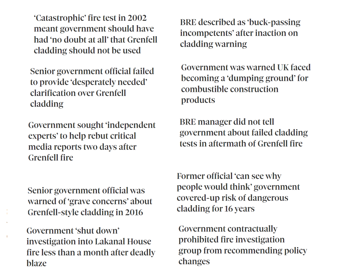 PeteApps's tweet photo. I appreciate why this will have passed many people by, but the evidence about government from recent weeks at the Grenfell Inquiry has been genuinely incredible. 

Here's a selection of our headlines: https://t.co/mvsxnD7YfT