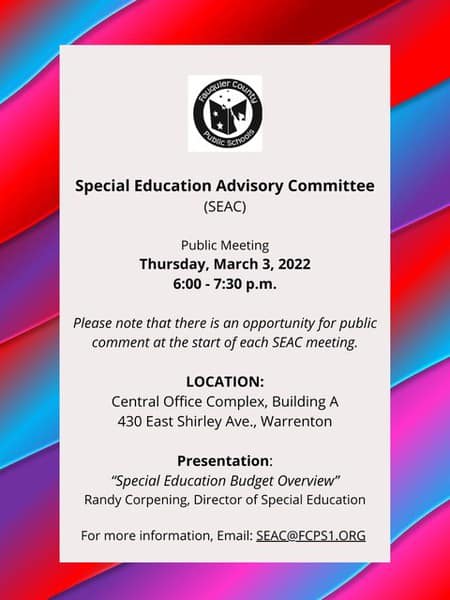 FauquierSEAC's tweet photo. You're invited!  This Thursday 👇👇👇 https://t.co/fDqaDGqqO6