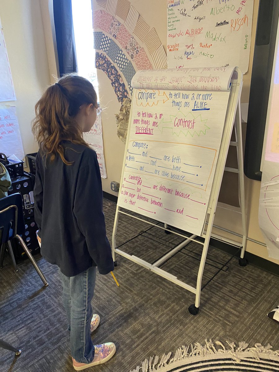 MrsPettit8's tweet photo. Today we read an article about social classes on the Titanic. We used the @lead4ward 4 corner strategy to compare and contrast. Last they used sentence starters to write a response with partners. https://t.co/6guettjzrN