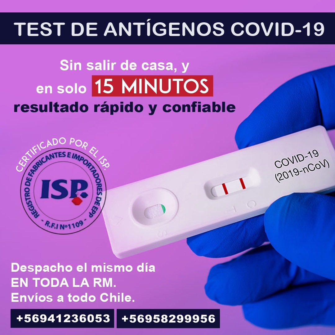 Nico_Productor's tweet photo. DATO COVID-19
Si tienes síntomas y quieres salir de la duda, comunícate con nosotros!!  
Venta Test de Antígenos nasofaríngeo. Resultado en 15 min, rápido y confiable. Despacho el mismo día a toda la Rm.  Ayúdanos con un #RT #COVID #testeo #pcr https://t.co/UvH5eZh9mZ