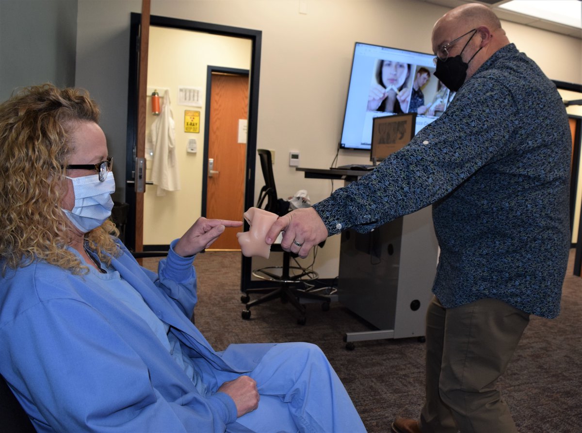 NavyMedicine's tweet photo. Keeping Oral Cancer from being a Mouthful at Naval Hospital Bremerton
Pat Graves shares a mock model of how dangerous and destructive tobacco products, specifically smokeless tobacco, can be to someone's health.
https://t.co/Wk2fPP3d0z
#navymedicine #nhb #nmrtcbremerton https://t.co/n0zX8hziEC