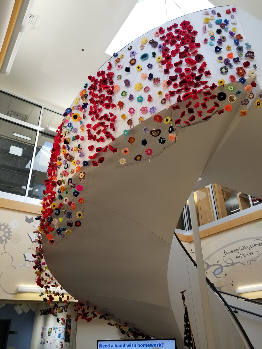 northlandlib's tweet photo. 🧶Yarn Art Extravaganza🧶

Our annual Yarn Art installation is up and is filled with beautiful flowers and colors of Spring 🌸🌼🌞 Our Yarn It All Group crafted all the yarn art on display!

Stop by all March long to see the creative, inspiring and colorful display! https://t.co/YxQ5NRt2Pk