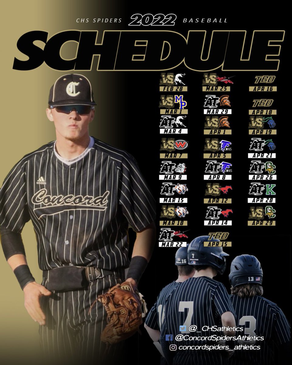 Jarrin Hogue (@coachhogue16) on Twitter photo Here is your 2022 Concord High School baseball schedule. Here is your 2022 Concord High School baseball schedule.
