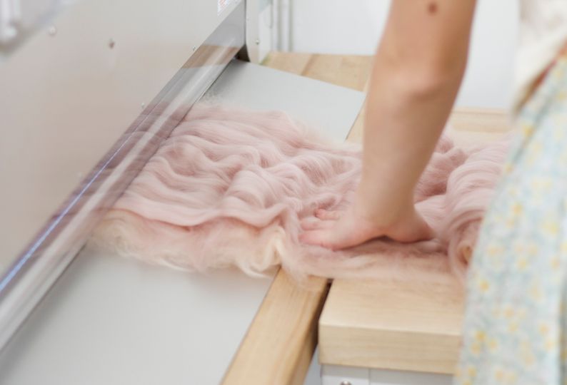 The City Farm Girl felting feathers with the FELTLOOM®: Needle felting the batts to secure the fibers and begin the agitation process…
To learn more about ‘The Art of Chickening’ check out thecitygirlfarm.com