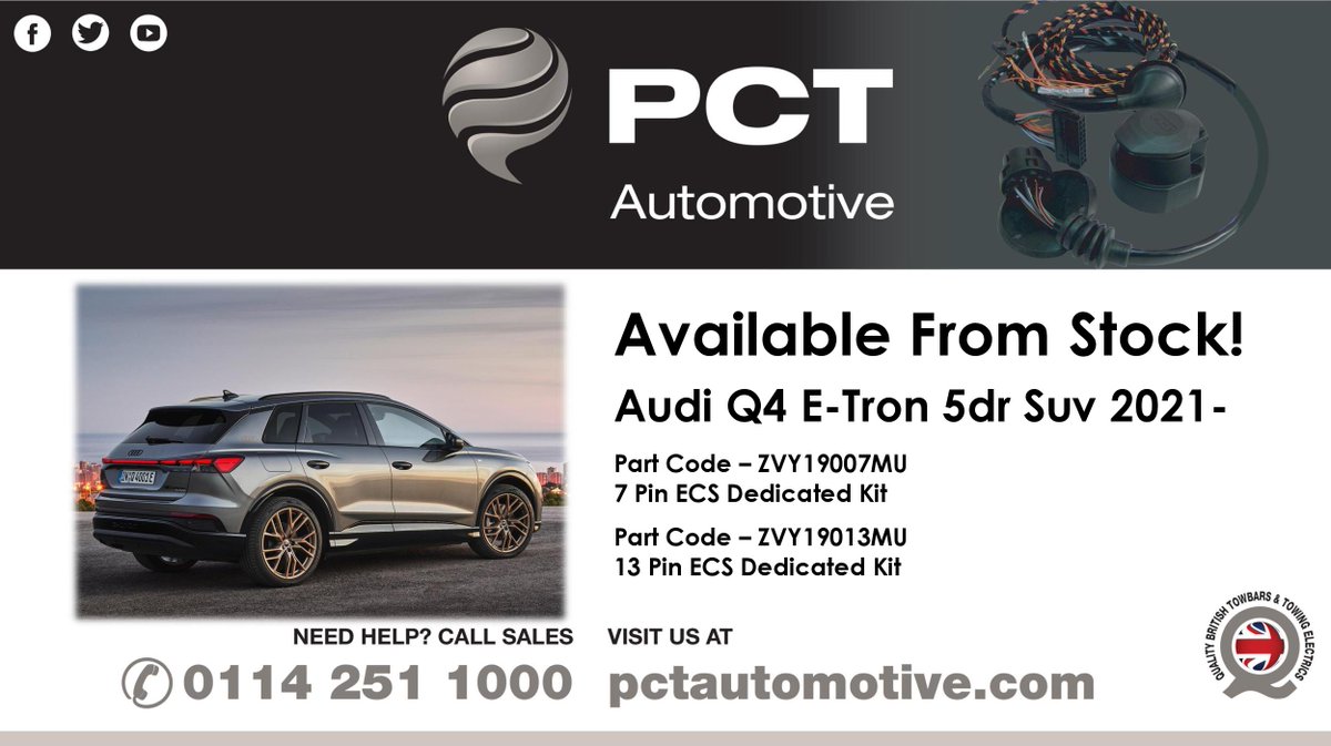 PCTAutomotive's tweet photo. Towbars and Dedicated Electrics Now Available For The New Audi Q4 E-Tron!

Full Product Details Can Be Found via The Links Below,
https://t.co/71fv8IMINk
https://t.co/AfJvJoYxLH

#Audi #ETron #Q4 #Towbars #Towing #TowingElectrics #MadeinSheffield #SteelCity https://t.co/gVjI7HzR7s