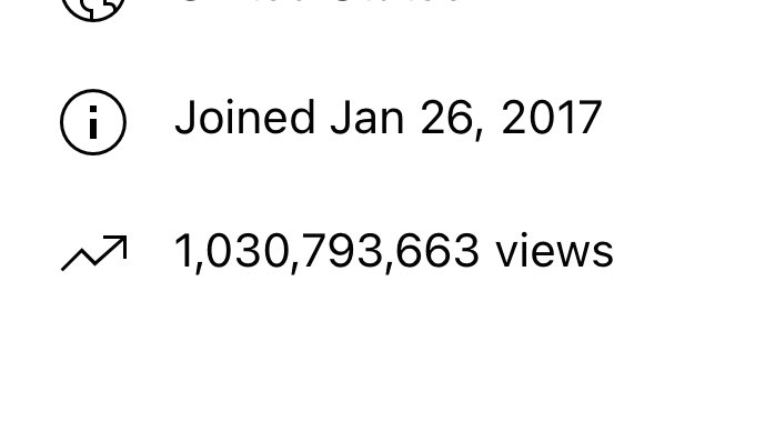 Beluga1000's tweet photo. We hit 1 billion video views!! thats like the population of india x 0.7247 😯👏🏼 https://t.co/uEFnyvAWtM