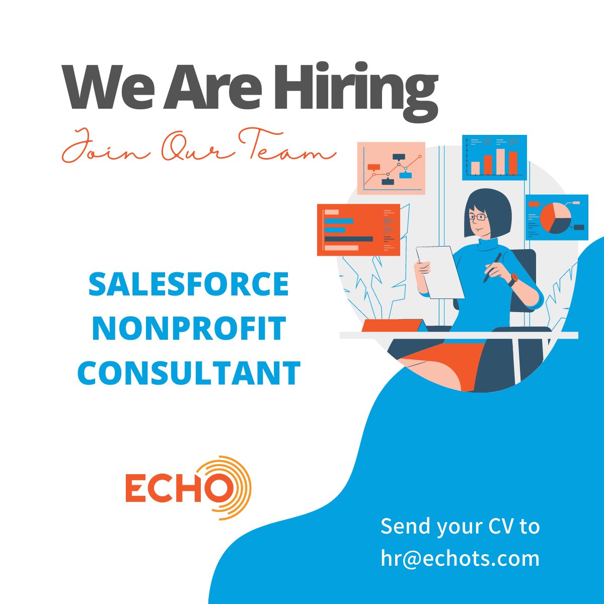 ECHOtechnology's tweet photo. 📢 @ECHOtechnology is looking for a Salesforce Nonprofit Consultant in the San Francisco area! Interested? Send us your CV to hr@echots.com and join a skilled and highly motivated group of people.
To learn more about the opportunity and apply please visit: https://t.co/pemcil5CAl https://t.co/n4ey6wpPeU