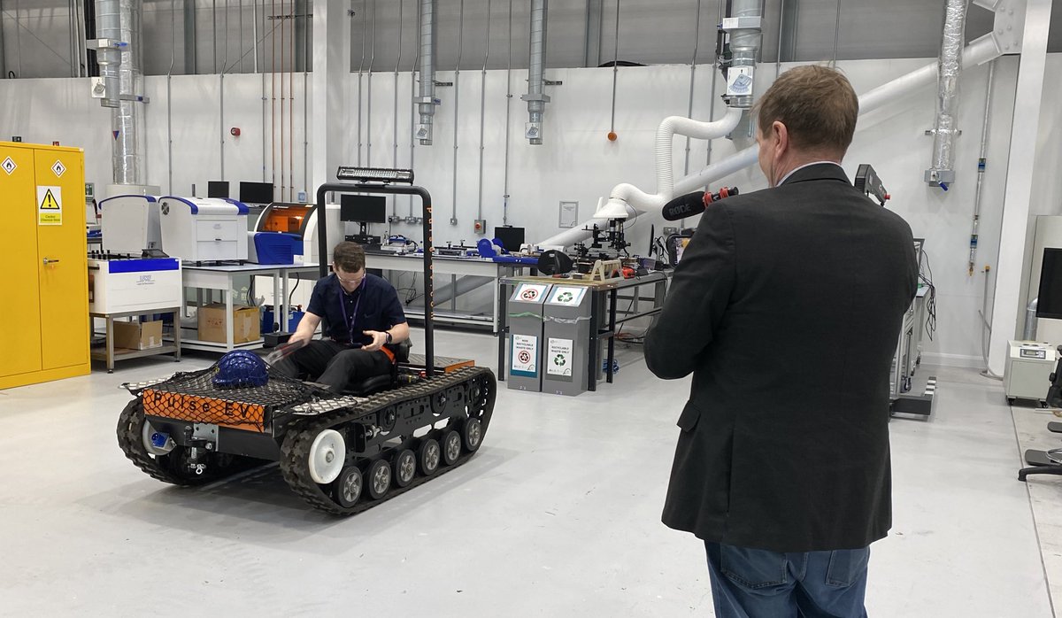 Another great shot from today’s <a href="/looknorthBBC/">BBC East Yorkshire</a> filming <a href="/_aurainnovation/">Aura</a> Centre - this time with <a href="/BrianHoustonEng/">Brian Houston</a> demonstrating the incredible Pulse-EV electric off-road vehicle. 🚗 ⚡️ 

Pulse-EV has partnered with <a href="/UniOfHull/">University of Hull</a> to develop a prototype concept for the vehicle. 🎥
