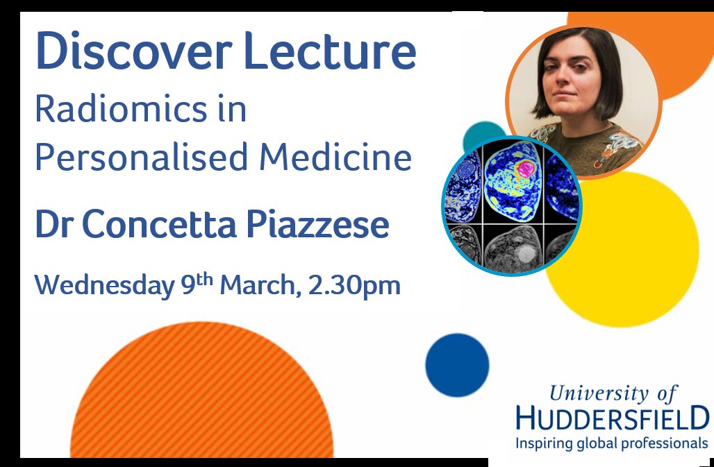 Keeley Hutton (@keeleyhutton) on Twitter photo In celebration of #InternationalWomensDay we're hosting an exciting lecture (online & f2f) on 'Radiomics in personalised Medicine - Beyond What Meets the Eye'. To find out more email sce-scls@hud.ac.uk or book now at HUD.ac/lp1
<a href="/Hud_SCLS/">Huddersfield SCLS</a> <a href="/HuddersfieldUni/">University of Huddersfield</a> In celebration of #InternationalWomensDay we're hosting an exciting lecture (online & f2f) on 'Radiomics in personalised Medicine - Beyond What Meets the Eye'. To find out more email sce-scls@hud.ac.uk or book now at HUD.ac/lp1
<a href="/Hud_SCLS/">Huddersfield SCLS</a> <a href="/HuddersfieldUni/">University of Huddersfield</a>