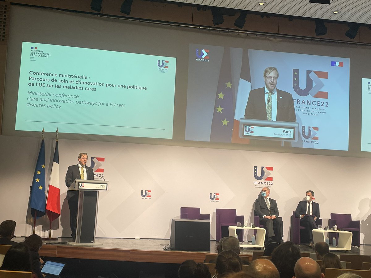 NathalieMoll's tweet photo. Improving #access to medicines incl. #OMPs will be one of the key priorities of the #czechpresidencyEU says deputy minister Dvoracek  #RareDiseaseDay #PFEU @Europe2022FR event @EFPIA https://t.co/Q26mYvQxPV