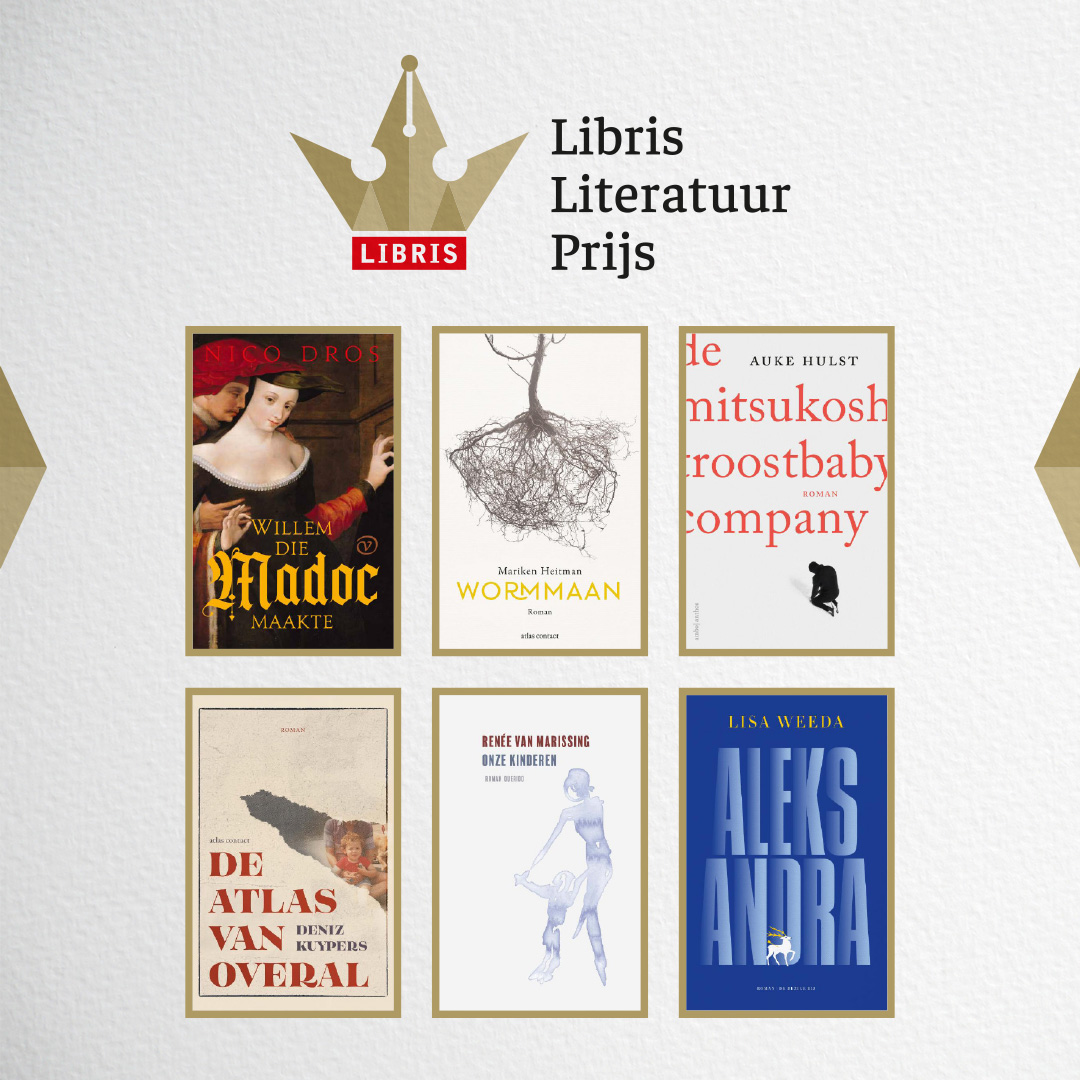 De 6 nominaties voor de #LibrisLiteratuurPrijs 2022 zijn zojuist bekendgemaakt. Bekijk ze allemaal hier: libris.nl/fictie/libris-… Welk boek gaat er volgens jou winnen? Gefeliciteerd auteurs en uitgevers! @oorschotboeken @AtlasContact @amboanthos @Querido_nl @debezigebij #Libris