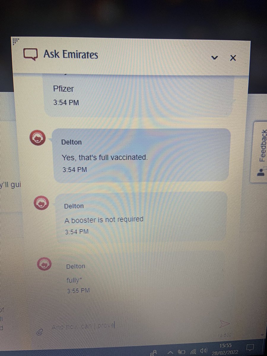_ItsMeLucy's tweet photo. @LisaEleyTM @emirates I just spoke with Emirate’s online chat about this exact thing and 2 doses is fully vaccinated! Hope this helps https://t.co/df06tizGv6