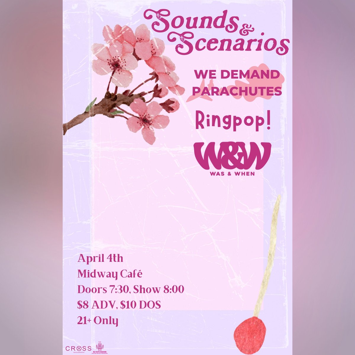 Stoked to kick off <a href="/soundsscenarios/">Sounds & Scenarios</a> tour supporting them for a Boston date <a href="/themidwayjp/">The Midway</a> with <a href="/ringpopband/">ringpopband</a> W&amp;W &amp; yours truly! - April 4 COME HANG!