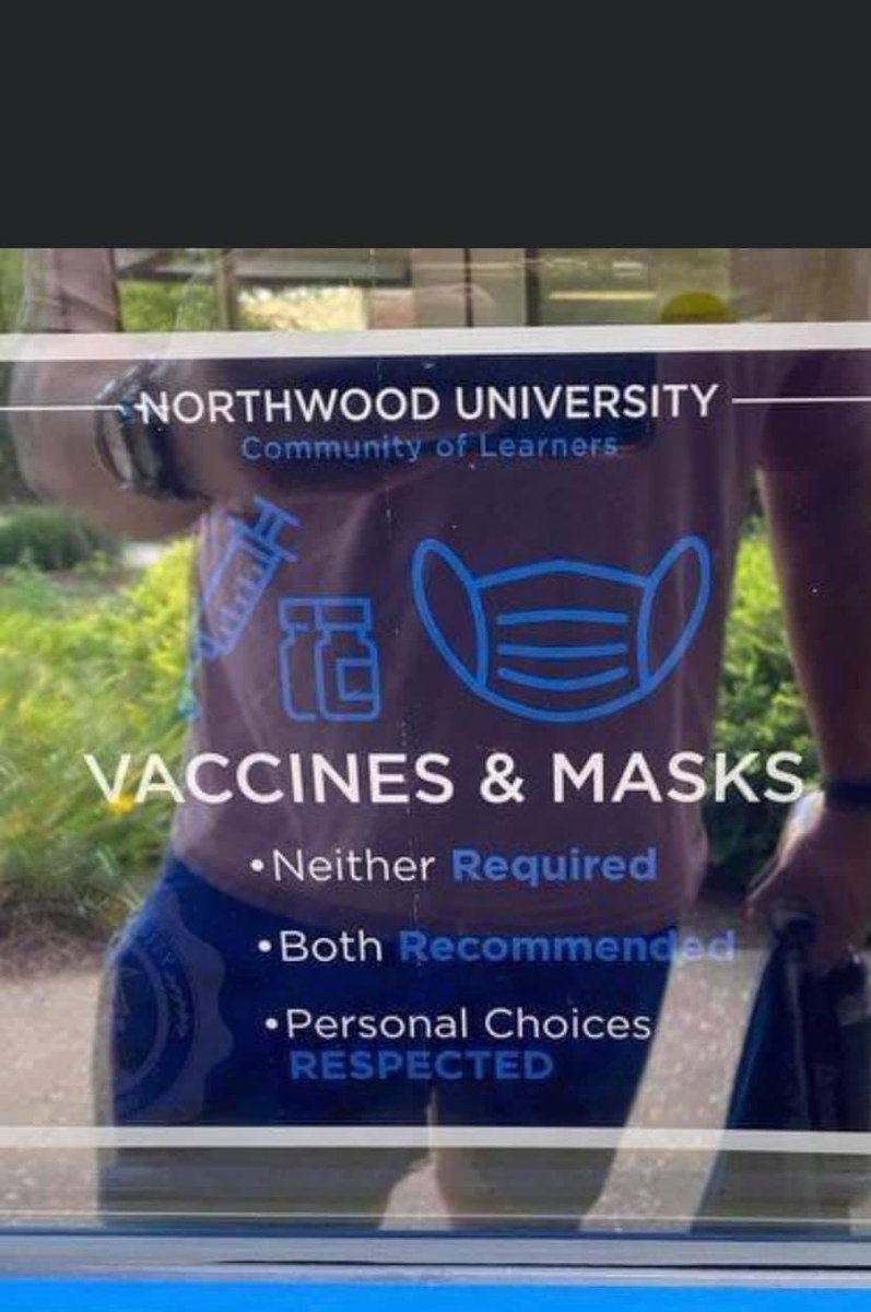 ChrisADeming's tweet photo. @jeffreytucker This was the sign posted on our campus @NorthwoodU https://t.co/IDKN0ArThS