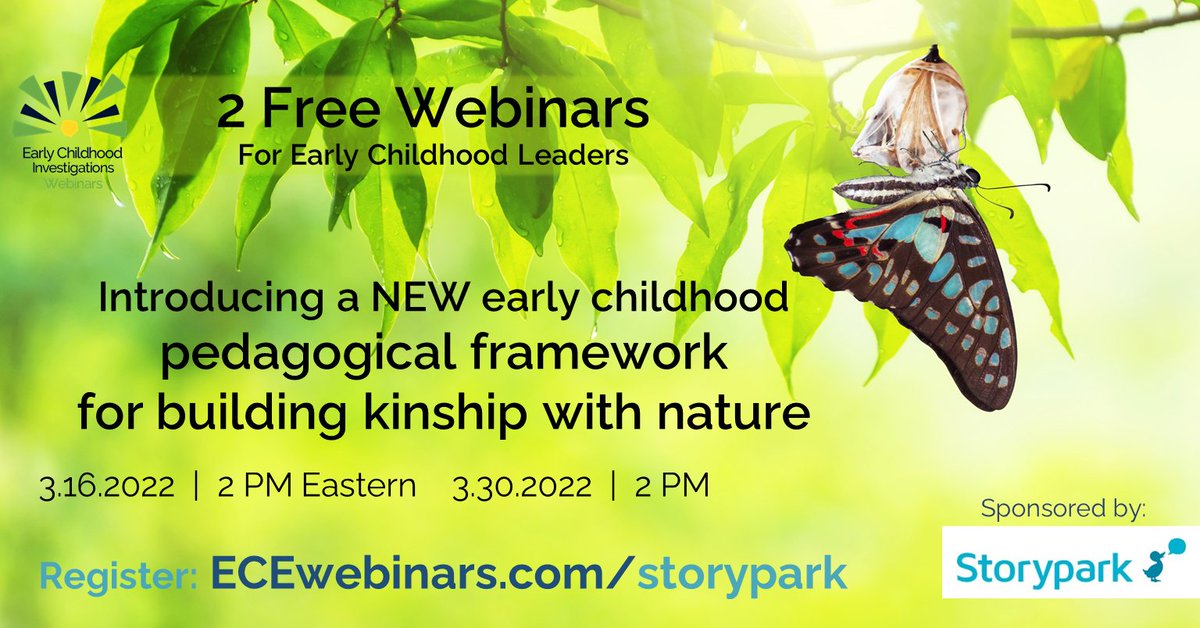 Kinship with nature! A 2-part series of webinars introducing a guide for nature-based #earlychildhoodeducation brought to you by <a href="/StoryparkApp/">Storypark</a>! - mailchi.mp/earlychildhood… #childcare #preschool #headstart #earlyed #earlychildhood #earlylearning #kinderchat <a href="/WorldForumECE/">World Forum Foundation</a> #ECEchat