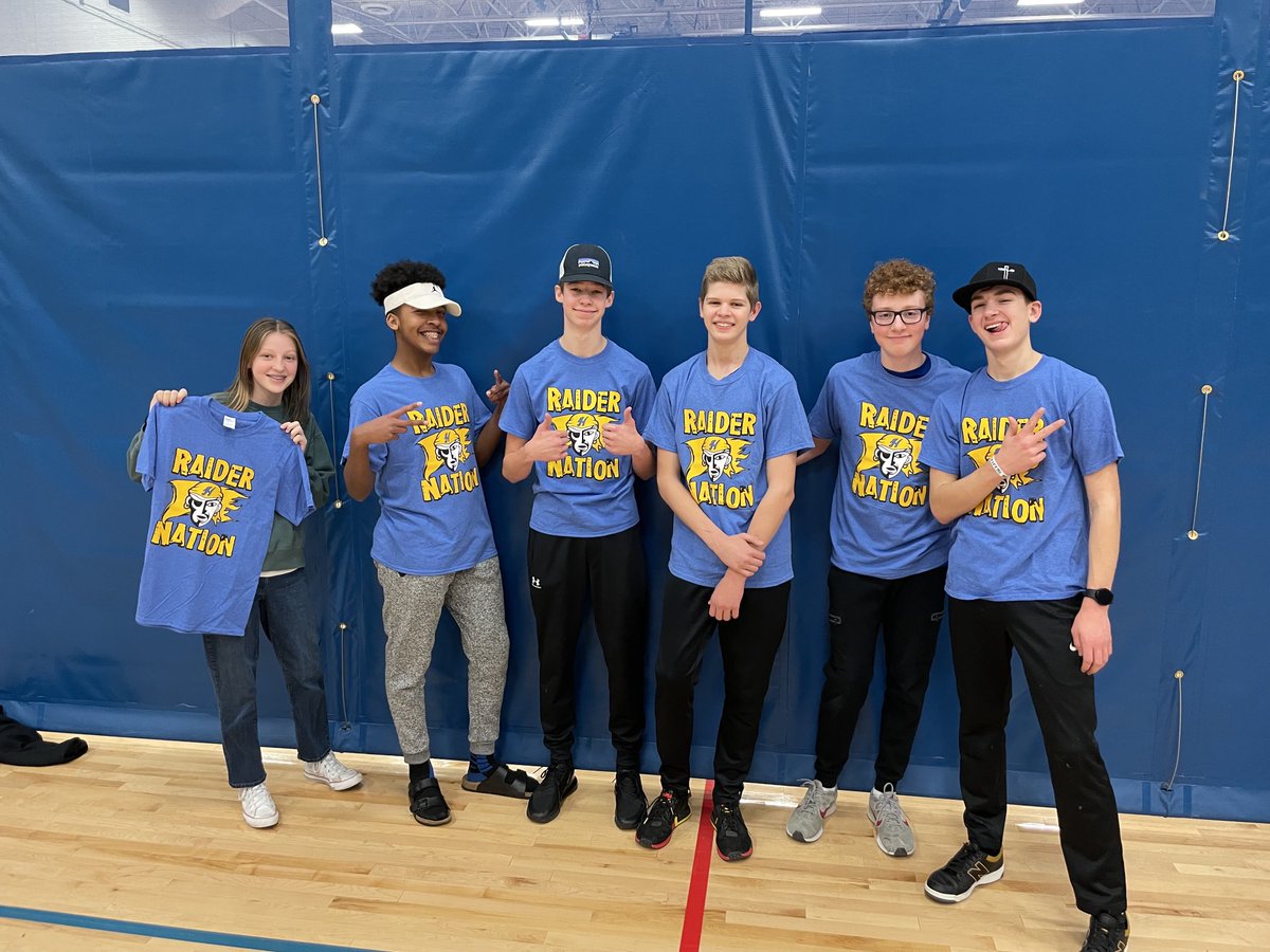 mn_hastings's tweet photo. Out first day of sharing Helping Kids Succeed the Raider Way information and having activity time! These are our lightning tournament winners today. Our 8th graders had a great morning! https://t.co/eX9T8jM196