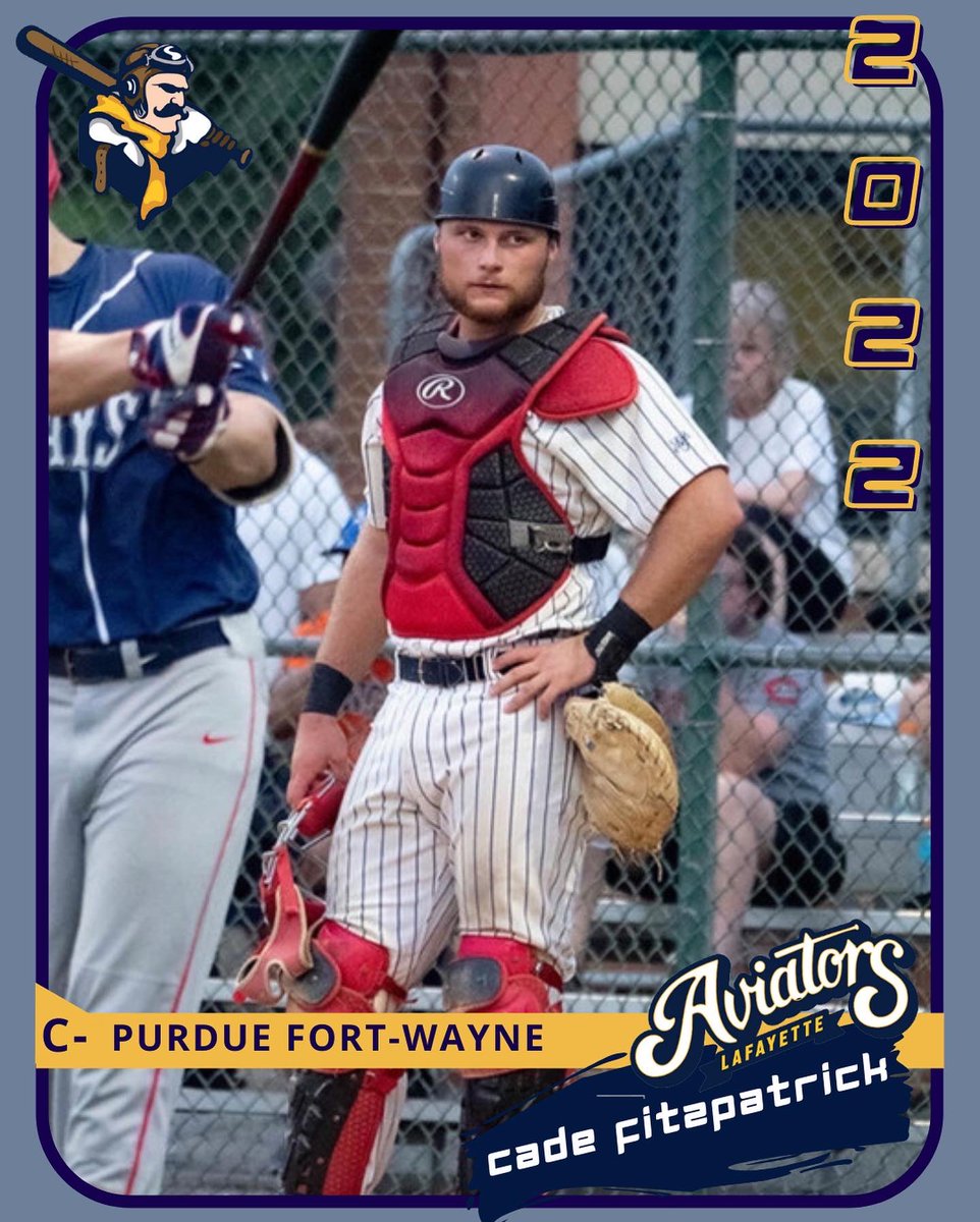 Lafayette_BSB's tweet photo. #MondayRosterMoves
Help us in welcoming Cade Fitzpatrick, Catcher from Purdue Fort-Wayne, to the Aviators this season! #takeflight #flyboys #unfinishedbusiness ✈️ https://t.co/ZQHKdePPkc