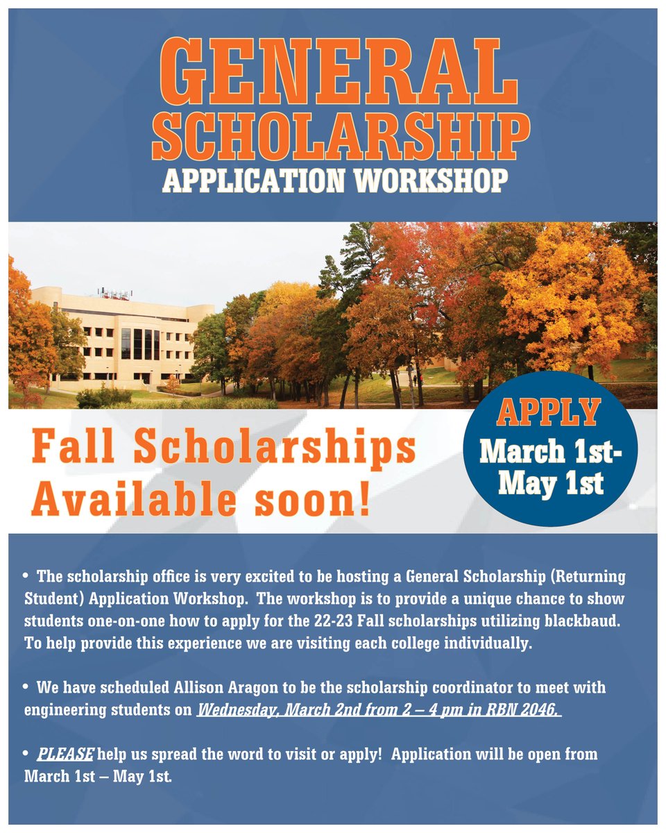 Make sure to schedule and see how you can earn a Fall Scholarship! 🧡💙

#fallsemester #scholarship