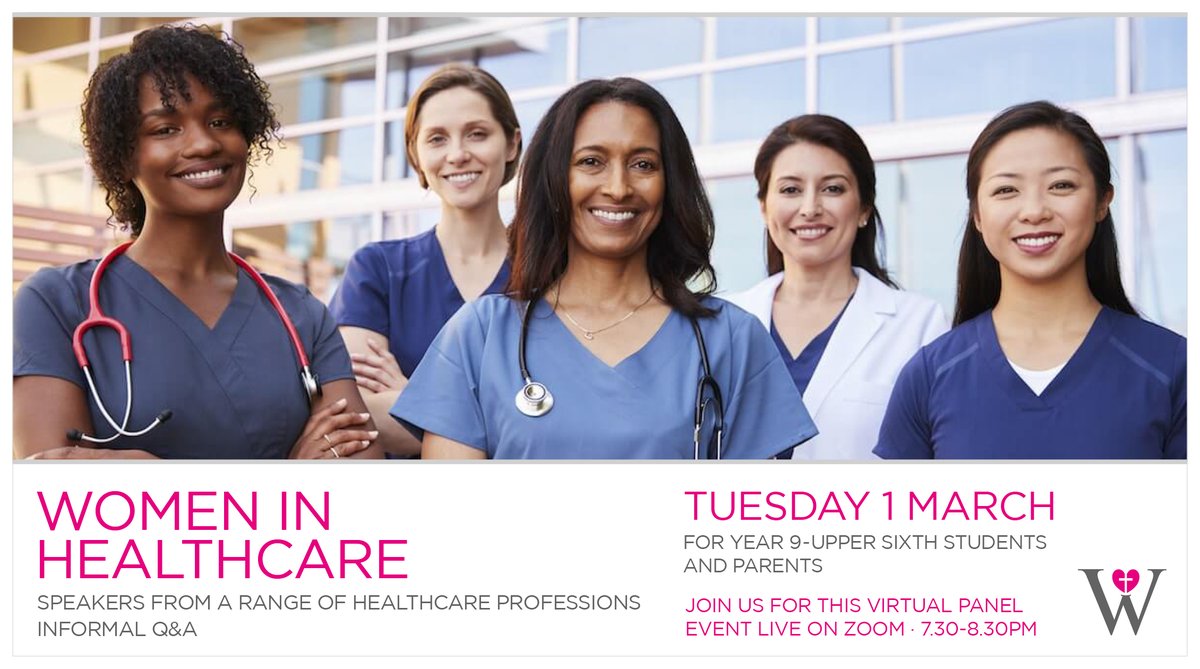 Wold_Community's tweet photo. Join us for our Women in Healthcare virtual event tomorrow at 7.30pm to hear more about being a women in this industry and all the different areas that you can work in. 
For more information, go to https://t.co/FXKViHEK7J
#womeninhealthcare #alumnae #woldinghamcommunity https://t.co/Ynva1LF5CN