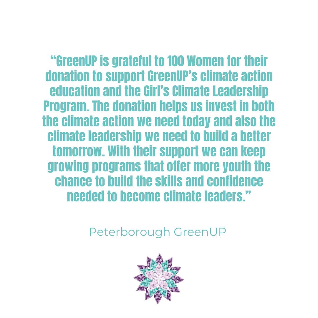 100womenptbo's tweet photo. Our recipient in December 2021 was @ptbogreenup 🌱✨ We are excited to see how our donation supports the climate leaders of tomorrow 💪 

#100womenptbo #ptbo #climateaction https://t.co/frfLW5YIbE