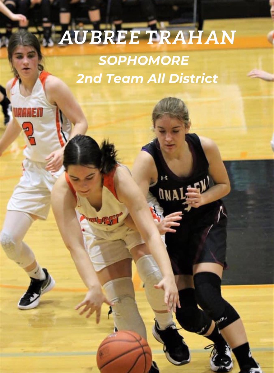LadyWarriorBas2's tweet photo. Aubree Trahan, Sophomore 
2nd Team All District 
#YearoftheSpear https://t.co/md561D48JP