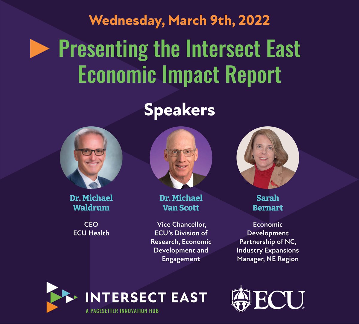IntersectEast's tweet photo. We have a terrific lineup for the upcoming Economic Impact event in Greenville, NC. Anirban Basu, Dr. Michael Waldrum, Dr. Michael Van Scott, and Sarah Bernart! Hope you can join us on March 9th at 10AM in-person or via live stream.

Register Here: https://t.co/rlo6Zj5Wvp https://t.co/fliWYYEG3K
