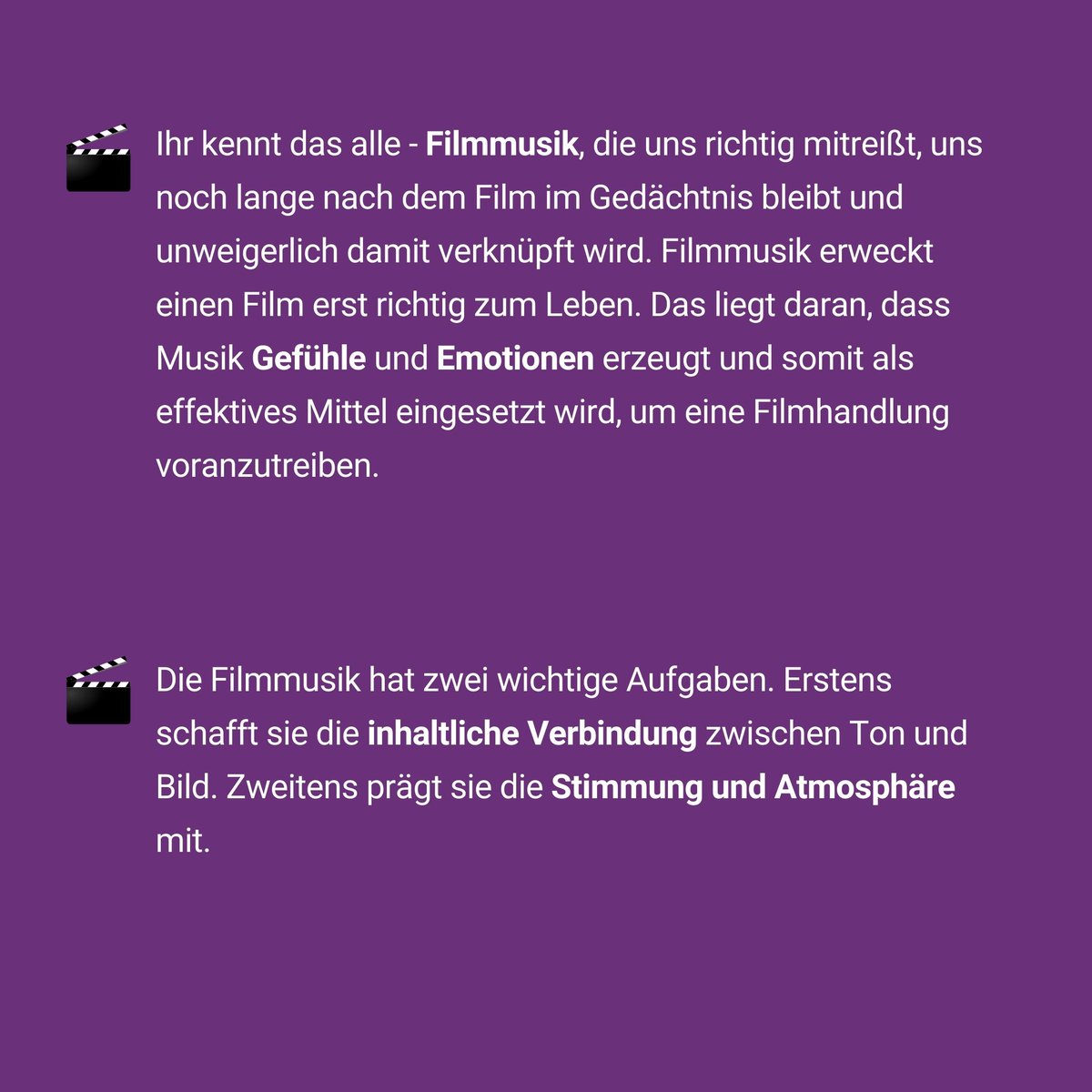 SKW_BW's tweet photo. Welche Aufgabe hat die Filmmusik und was bedeutet eigentlich "O.S.T" ?
#filmbildung #skw #twlz #edubw #Filmmusik #soundtrack https://t.co/yORVqVNOiM