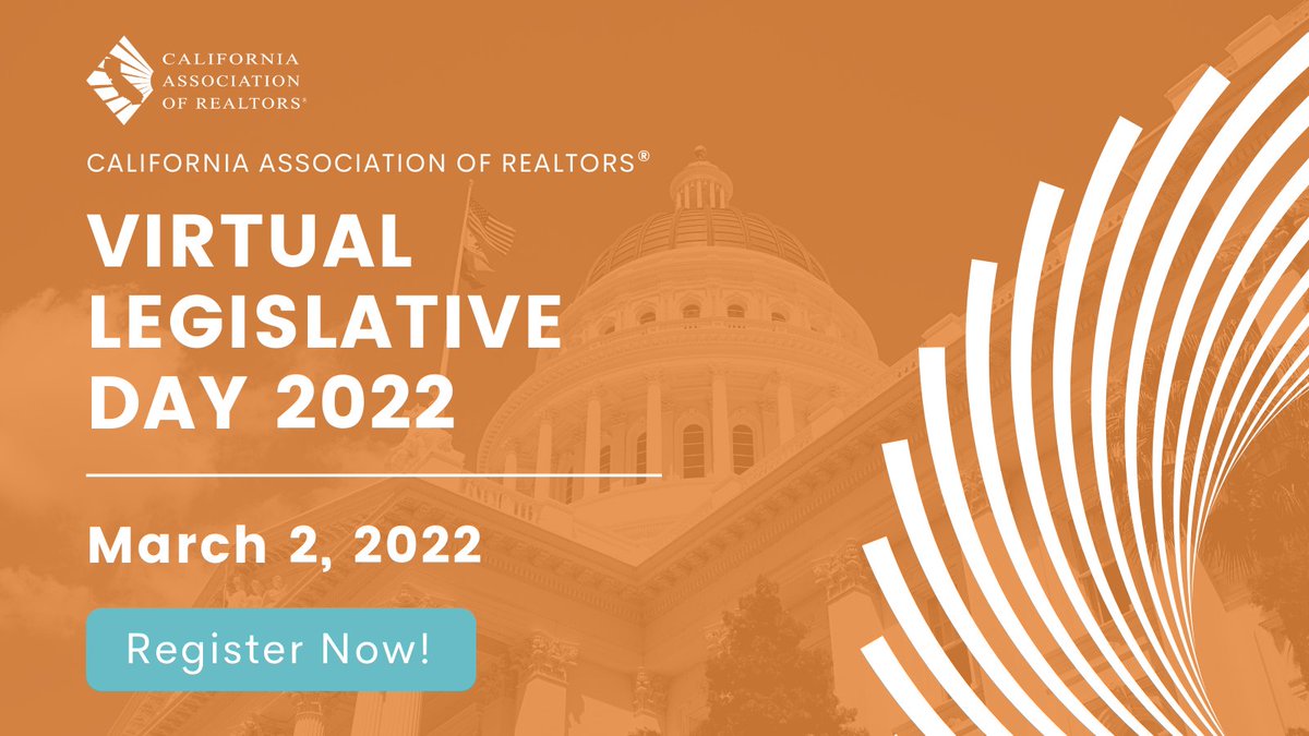 CAREALTORS's tweet photo. Even more sessions have been added to C.A.R.’s Virtual Legislative Day on March 2! Do not miss your chance to engage, network and learn about how REALTORS® can advocate for #HomeownershipForAll in California.

Register now: https://t.co/5ivnDrROJt https://t.co/MvAc6cC6Gb