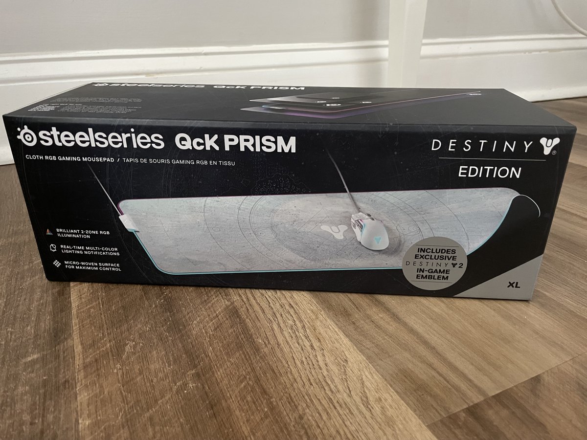 SuiFPS's tweet photo. Destiny 2 Mousepad/Emblem Giveaway

SteelSeries QcK Prism XL: Destiny Edition Mousepad
Existential Unfoldment Emblem included in packaging

To enter the giveaway:
✅ Follow @SuiFPS
✅ Like 
✅ Retweet

Winner pulled on 3/20/2022 👈
Good luck guardians 😎
#Destiny2 #SteelSeries https://t.co/nM5Kb8CWwl
