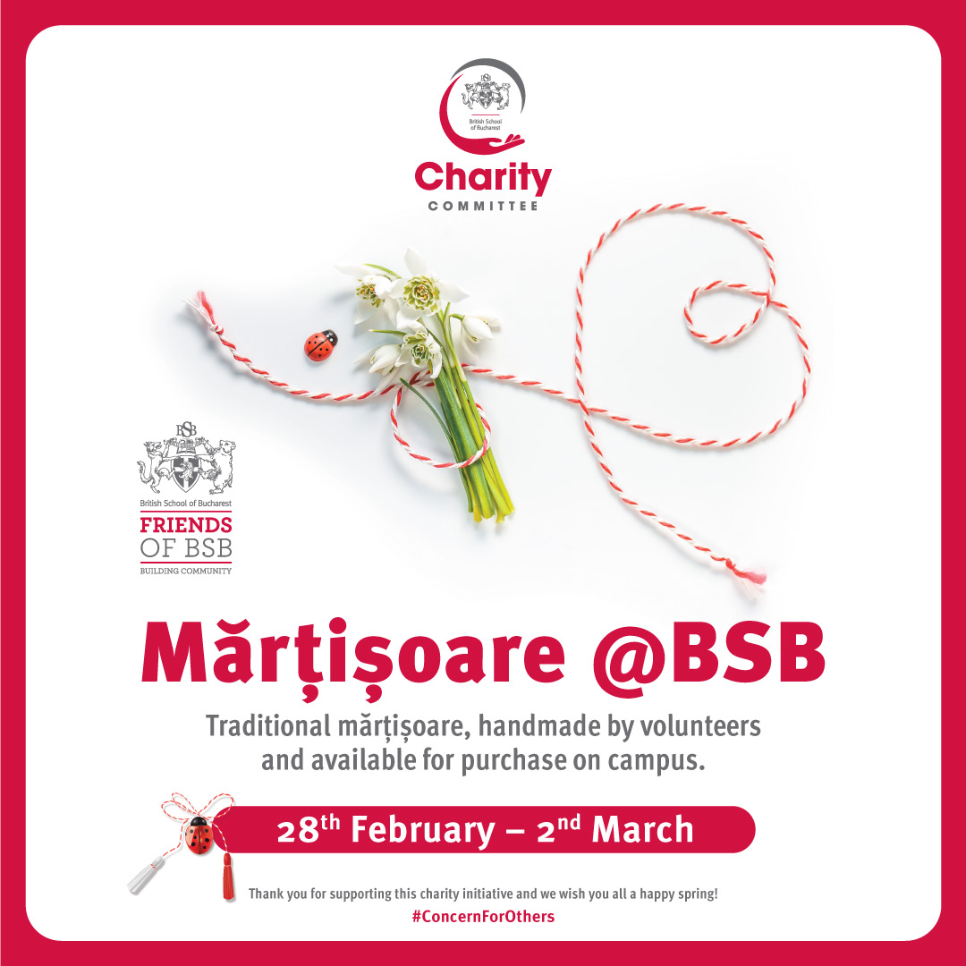 britishschoolro's tweet photo. The Charity Committee and #FBSB came together in #ConcernforOthers to welcome spring. Funds in support of the Fundația Inocenti and Bufkids charities will be raised on Monday, Tuesday and Wednesday by selling traditional handmade mărţişoare, created by volunteers. https://t.co/aOVnLgLhYx