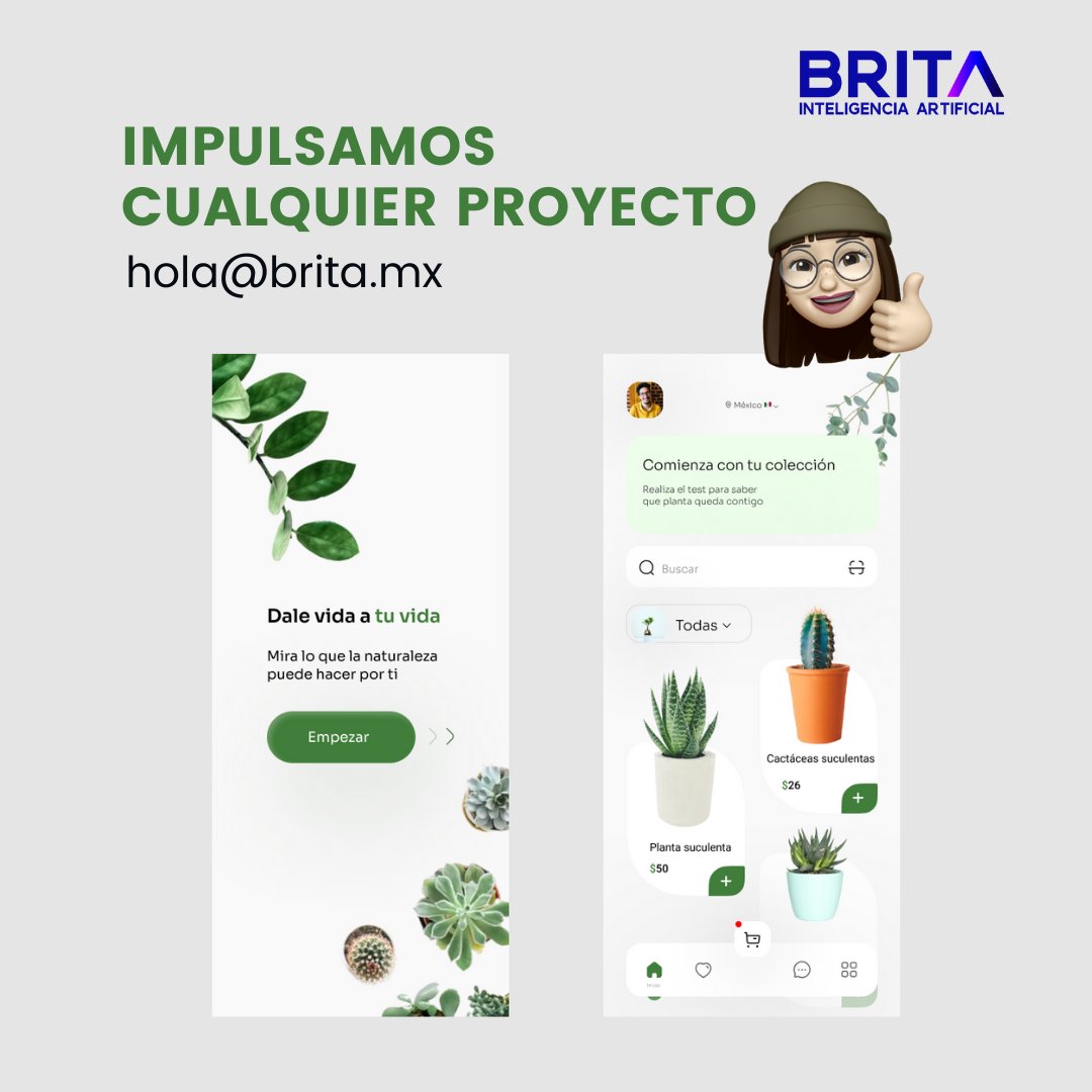 brita_ia's tweet photo. 🚀🤖Nos encanta crear, innovar, escalar nuestros proyectos a otro nivel, pero más amaremos trabajar su proyecto. 🥰

Contáctanos 👉🏻 hola@brita.mx

#apps #desarrollodesoftware #emprendedores #empresasemergentes #empresasinteligentes #plantas #naturaleza  #diseñografico #ux #UI https://t.co/g3Dg6Hjjda