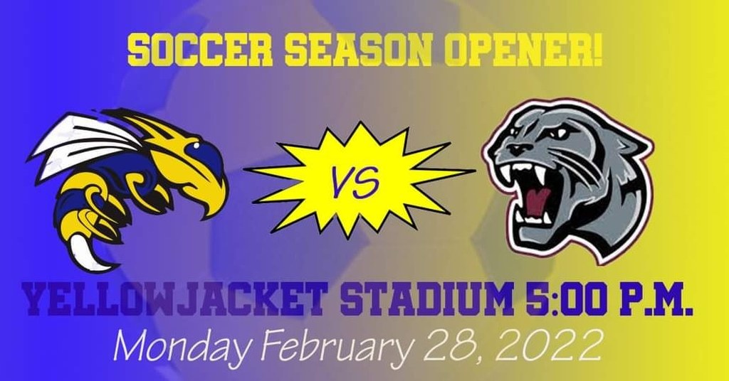 SheridanSD37's tweet photo. The first soccer match of the year is today. Sheridan plays Benton at home with varsity girls beginning at 5:00 p.m., and the boys game will follow.  Come support your Yellowjackets! https://t.co/7FG5I4Xpu2
