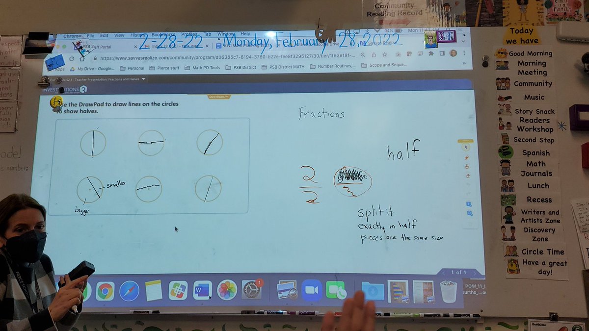 1HFirstGrade's tweet photo. Ms. Washburn is helping us think about halves and fractions in math today. https://t.co/pxTzfSpf1q