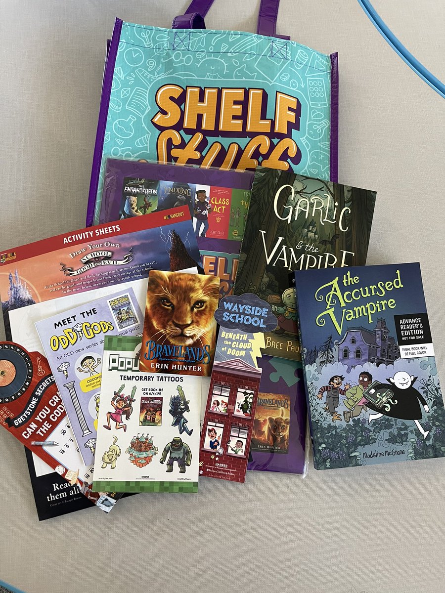CreLibrarian's tweet photo. Promoting @NTTBFest with these goody bags from #shelfstuff @CRECoyotes @CISDlib #cisdlib #booklove @cmswestlibrary https://t.co/CRjBfqToOU