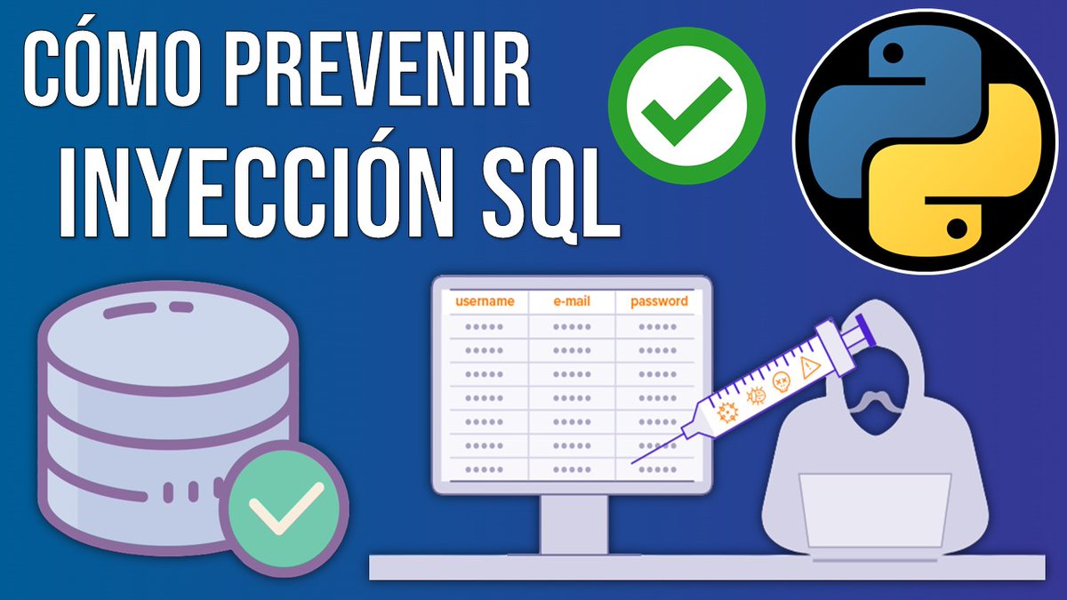 UskoKruM2010's tweet image. Cómo Prevenir Ataques de Inyección SQL en Python 🐍 | Evitar SQL Injection con Python ✅ youtu.be/dToOEeZdZWA a través de @YouTube 
¿Me ayudas con un RT? 😊 ¡Gracias! 🙌
#python #python3 #sql #sqlinjection #inyeccionSQL #storedprocedures