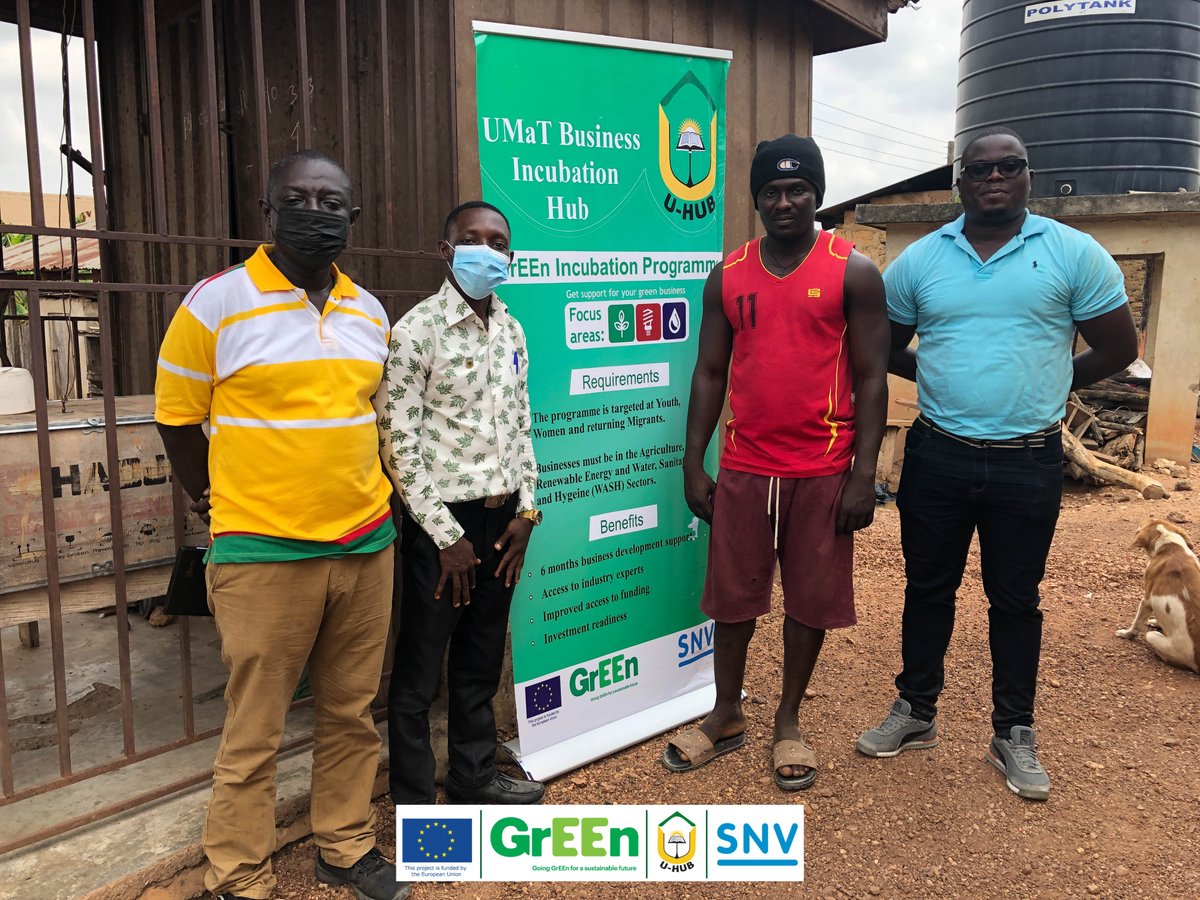 UMaTHub's tweet photo. Our team went on a Monitoring and Evaluation visit to Eric Farms, one of our cohort 2 #SMEs. The assessment was carried out on their working processes and adherence to the #GrEEn standards.
#snvghana #umathub #entrepreneurship https://t.co/CcByzJVeyg