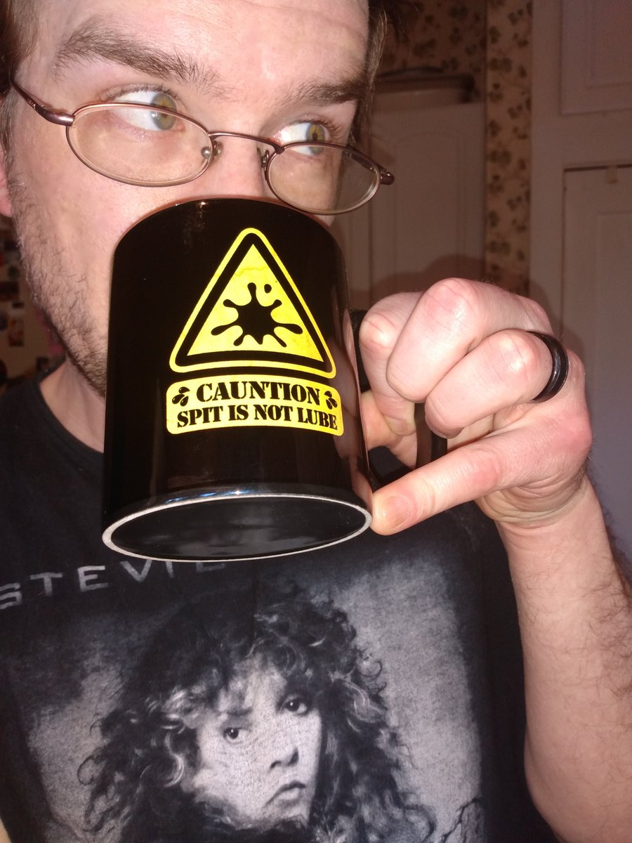 blondambition69's tweet photo. Monday morning coffee with a word if Cauntion....๐ Thanks @WattsTheSafewrd #SpitIsNotLube #Cauntion https://t.co/llj6hjhkFM