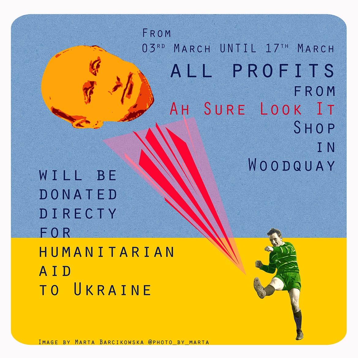 rostack's tweet photo. #Galway folks: The good people at Ah Sure Look It, Woodquay, not only sell class Galway-made art, jewellery, cards, clothing etc but they will also donate all their profits 3-17th March to a charity helping to take orphans from Ukrainian orphanages to Poland #StandWithUkriane https://t.co/Z7i9goR55P