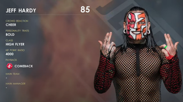 Jeff Hardy en el WWE 2K22.