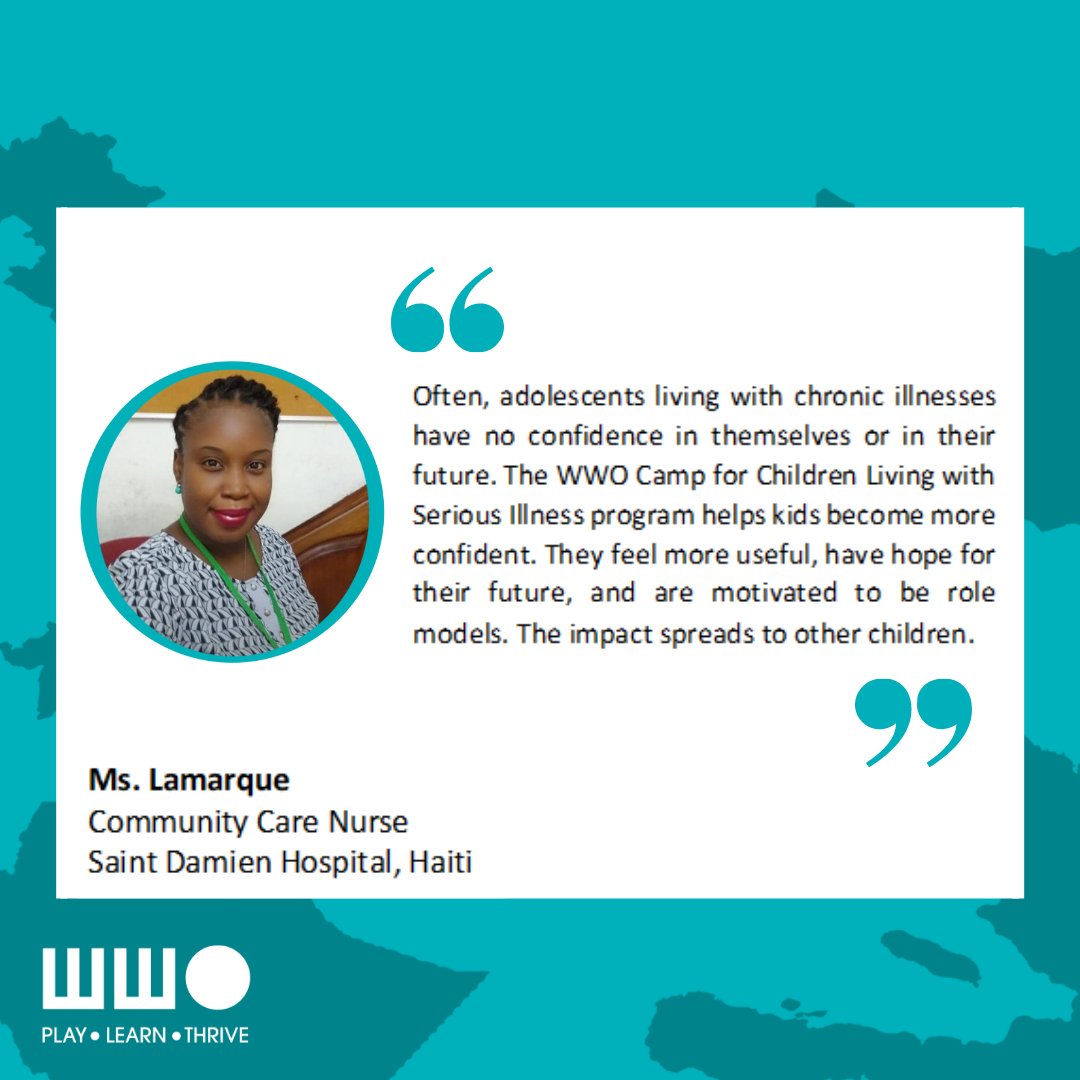 Our Camps for Children Living with Serious Illness strive to help kids feel more confident and become amazing role models. To learn more about the work we do in #Haiti, please visit: wwo.org/haiti-program. #GetToKnowWWO