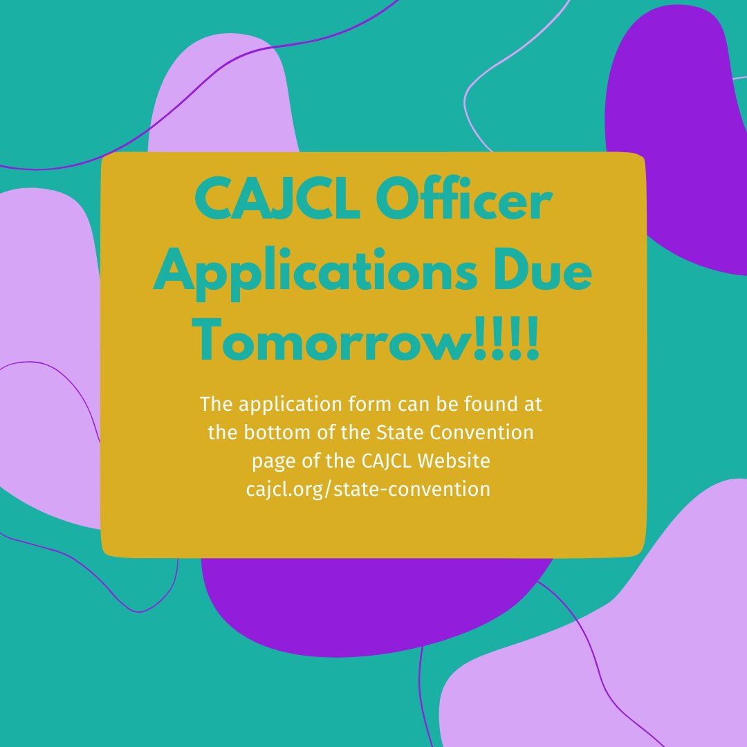 CaliforniaJCL's tweet photo. CAJCL Officer Applications are due on 3/1! Click on the link here to access application info on the CAJCL website: https://t.co/6LAItrxvPa #CAJCL https://t.co/IySCwHHSSb
