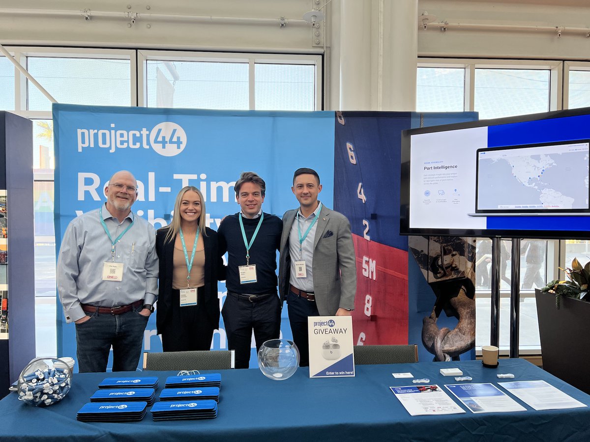 freightpipes's tweet photo. We're at #TPM22!
Stop by the #project44 booth to meet Robin Jaacks, Haley Widmeyer, Pat Ryan & Marianito Montero to learn why project44 is #1 in Ocean Visibility and ETAs, Procurement Analytics and Port Intel.
#oceanshipping #oceanfreight #oceanvisibility #supplychain https://t.co/xy9OQQPXiB