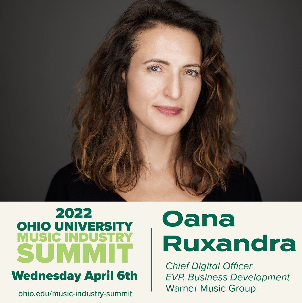 ohio_mis's tweet photo. ANNOUNCING: Oana Ruxandra, Chief Digital Officer &amp; EVP of Business Development for @warnermusic, joins the Summit for a panel discussion with leaders of @blockparty + @nftnow on NFT partnerships for artists. Registration is open for the Summit: https://t.co/1qPtIw7yD7 https://t.co/HRmXedEl3y