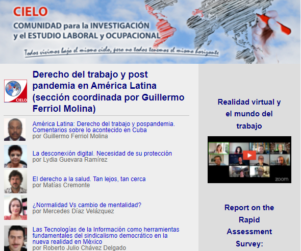 CIELOlaboral's tweet photo. ⚠️‼️Publicado el  Núm. 2⃣/202⃣2⃣ de #NoticiasCIELO  "Derecho del trabajo y post pandemia en América Latina" con sección coordinada por Guillermo Ferriol y contribuciones individuales de @EsperanzaMacar7 @NahasThereza y @DPorcheddu 

➡️https://t.co/vYXxC3jUw7 https://t.co/55iSU93zxO