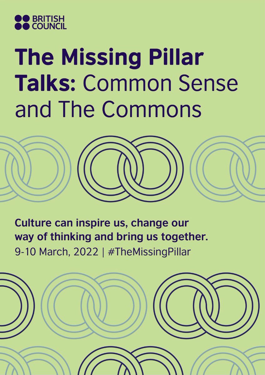 On 10th March I’ll be moderating a talk with @britishcouncil for their latest edition of #themissingpillar a global programme aligning culture and #sdgs

I’ll be talking with three thematically linked creative initiatives, all using culture to celebrate and support community.
